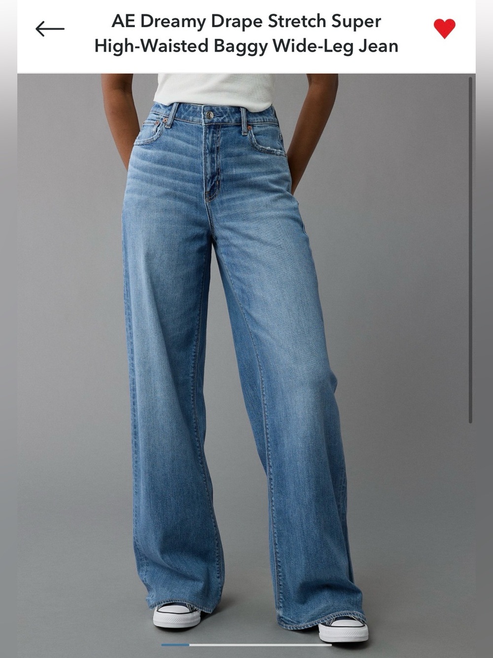 American Eagle Outfitters Light Blue High-Waisted Wide-Leg Jeans